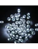 Instalatie solara decorativa, 100 LED-uri, alb rece, 12 m, 2 moduri iluminare