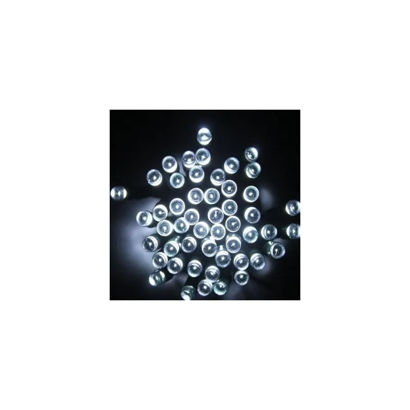Instalatie solara decorativa, 100 LED-uri, alb rece, 12 m, 2 moduri iluminare