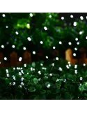 Instalatie solara decorativa, 100 LED-uri, alb rece, 12 m, 2 moduri iluminare