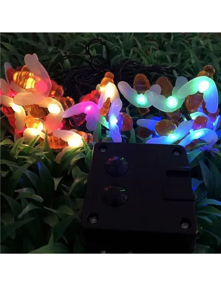 Instalatie solara albinute, 50 led-uri, multicolor, 6.5 m