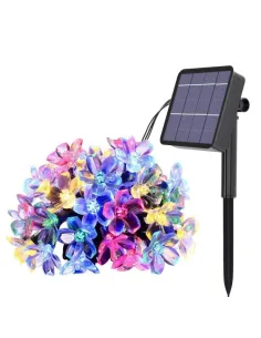 Instalatie solara floricele gheata, 50 led-uri, multicolor, 6.5 m