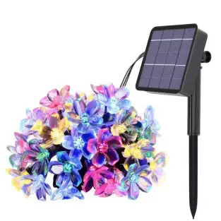 Instalatie solara floricele gheata, 50 led-uri, multicolor, 6.5 m