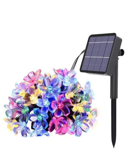 Instalatie solara floricele gheata, 50 led-uri, multicolor, 6.5 m