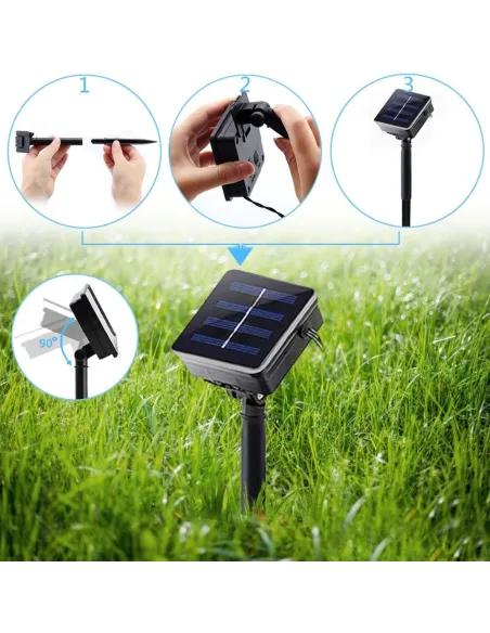 Instalatie solara floricele gheata, 50 led-uri, multicolor, 6.5 m