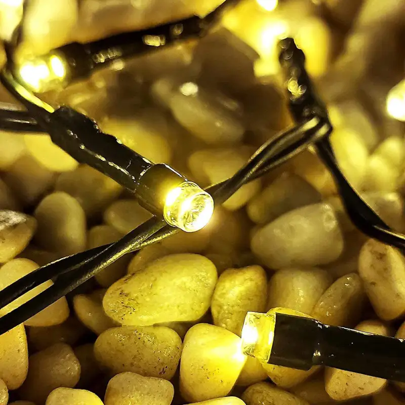 Instalatie solara decorativa, 300 LED-uri, alb cald, 33 m, telecomanda, panou solar mare2024