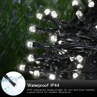 Instalatie solara decorativa, 300 LED-uri, alb rece, 33 m, telecomanda, panou solar mare2024 2