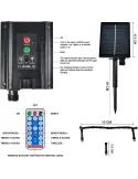 Instalatie solara perdea cu varf stea, 350 led , 9 franjuri, telecomanda, multicolor