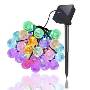 Instalatie solara bila cristal mare, 50 led-uri, Multicolor, 6.5 m, DC2133C
