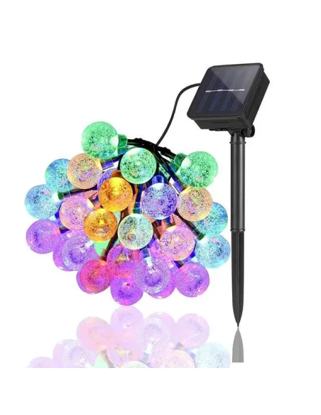 Instalatie solara bila cristal mare, 50 led-uri, Multicolor, 6.5 m, DC2133C