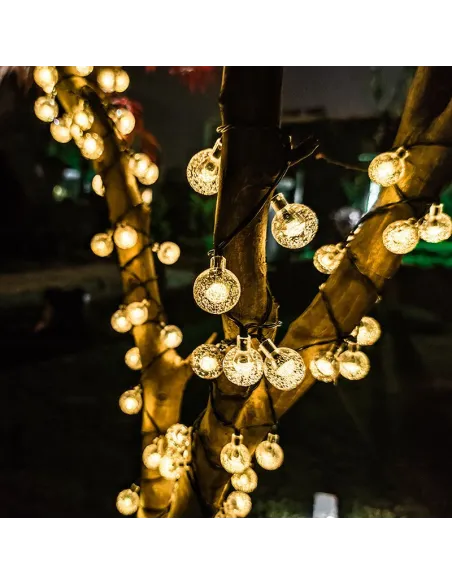 Instalatie solara bila cristal mare, 50 led-uri, Multicolor, 6.5 m, DC2133C