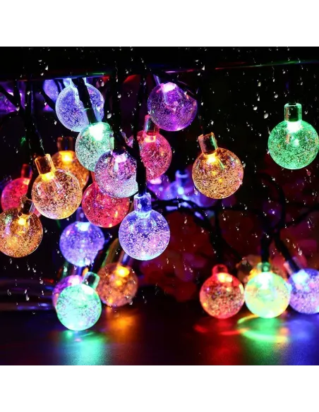 Instalatie solara bila cristal mare, 50 led-uri, alb rece , 6.5 m