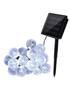 Instalatie solara bila cristal mare, 50 led-uri, alb rece , 6.5 m