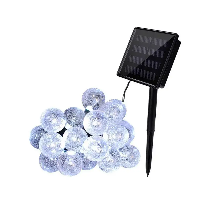 Instalatie solara bila cristal mare, 50 led-uri, alb rece , 6.5 m