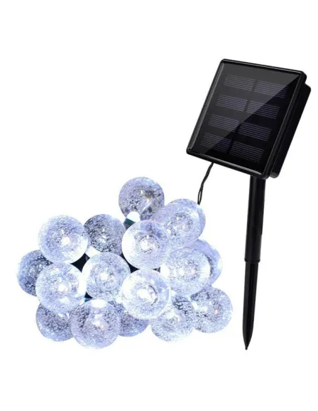 Instalatie solara bila cristal mare, 50 led-uri, alb rece , 6.5 m