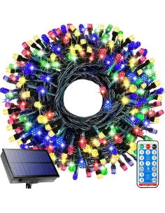Instalatie solara decorativa, 200 LED-uri, 22 m, telecomanda, panou solar mare 2024