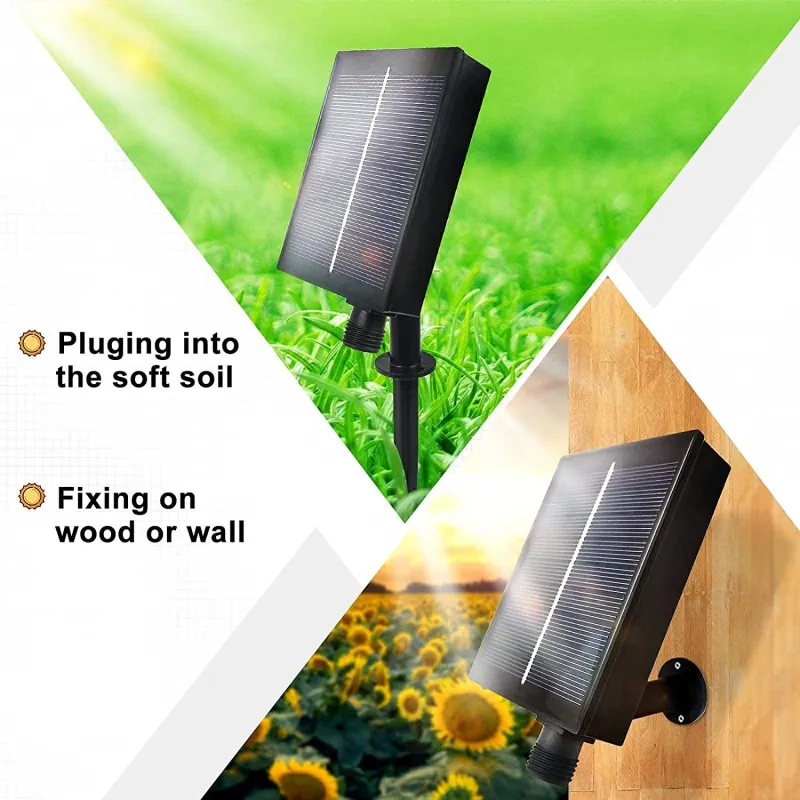 Instalatie solara decorativa, 200 LED-uri, alb cald, 22 m, telecomanda, panou solar mare