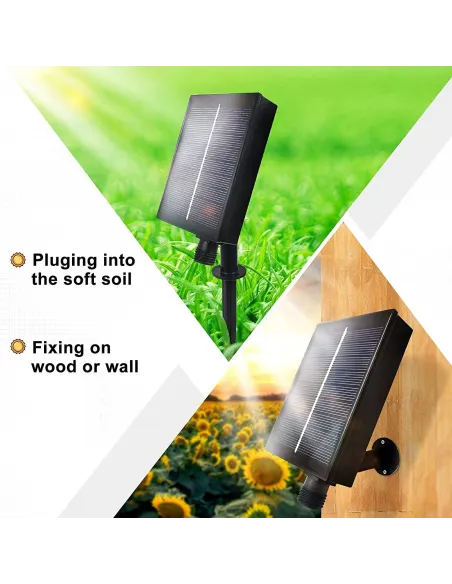 Instalatie solara decorativa, 200 LED-uri, alb cald, 22 m, telecomanda, panou solar mare