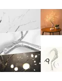 Bonsai artifical argintiu , incarcare USB si Baterii AAA ,108 led-uri multicolor