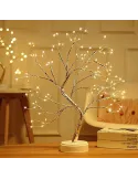 Bonsai artifical argintiu , incarcare USB si Baterii AAA ,108 led-uri multicolor