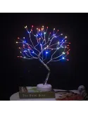 Bonsai artifical argintiu , incarcare USB si Baterii AAA ,108 led-uri multicolor