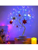 Bonsai artifical argintiu , incarcare USB si Baterii AAA ,108 led-uri multicolor