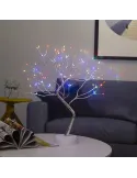 Bonsai artifical argintiu , incarcare USB si Baterii AAA ,108 led-uri multicolor