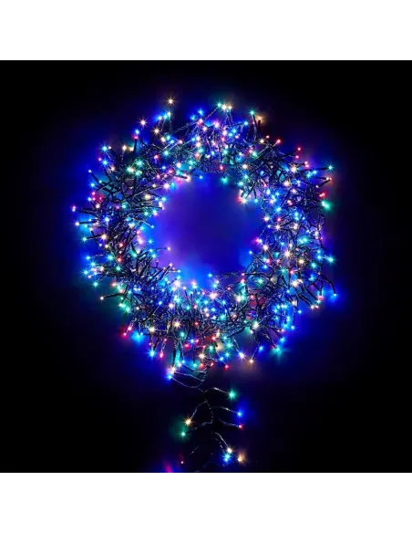 Instalatie de Craciun cluster, 960 Led-uri multicolor, lungime 20M ,interconectabila, 8 jocuri lumini