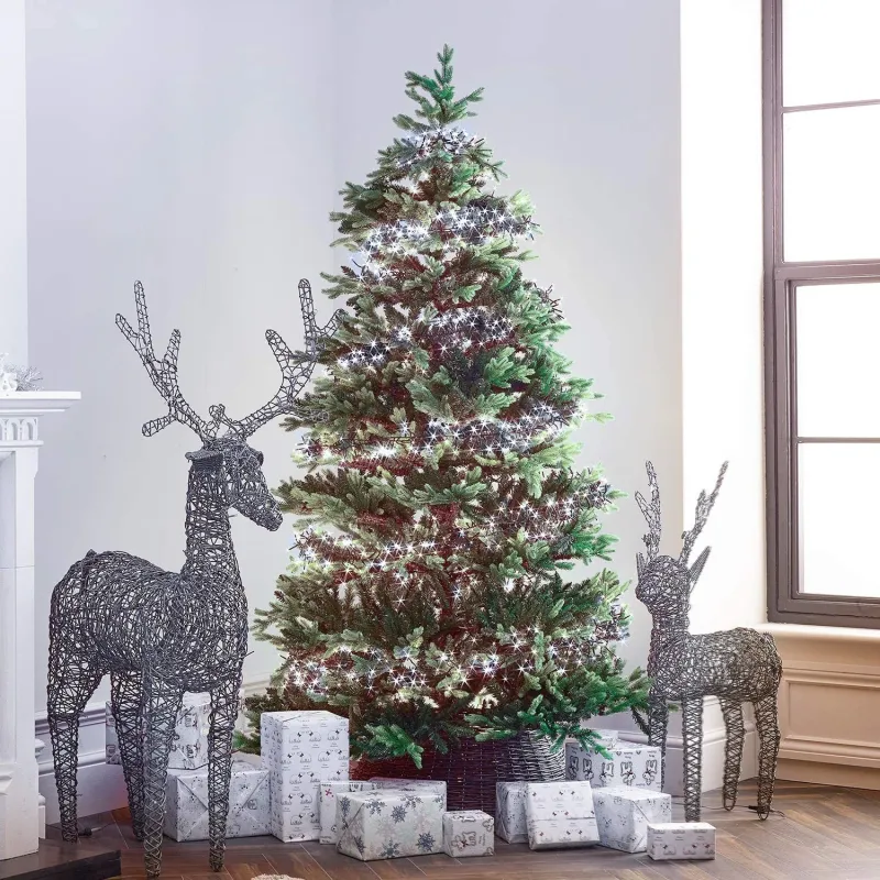 Instalatie de Craciun, Cluster, 960 led-uri alb rece,  lungime 20m , interconectabile, 8 jocuri lumini