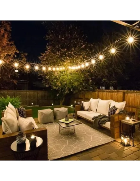 Ghirlanda Luminoasa, 10 Metri cu 10 Becuri, interconectabila, 2 filamente pe bec, 220V