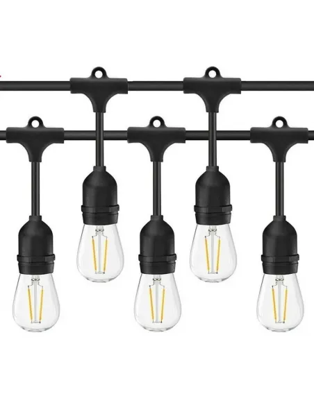 Ghirlanda Luminoasa, 10 Metri cu 10 Becuri, interconectabila, 2 filamente pe bec, 220V