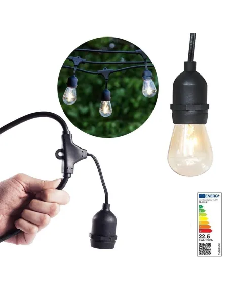 Ghirlanda Luminoasa SOLARA, 5 Metri cu 10 becuri, Alb cald, PREMIUM
