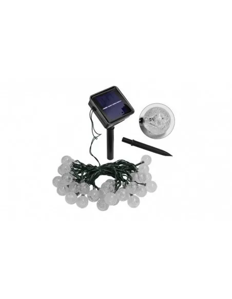 Instalatie solara bila cristal mare, 50 led-uri, Alb Cald, 6.5 m