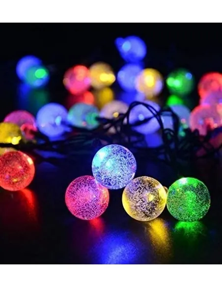 Instalatie solara bila cristal mare, 50 led-uri, Multicolor, 6.5 m, DC2133C