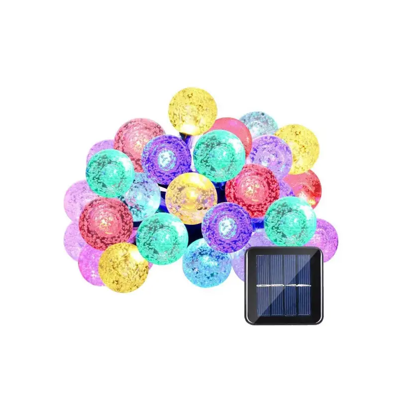 Instalatie solara bila cristal mare, 50 led-uri, Multicolor, 6.5 m, DC2133C