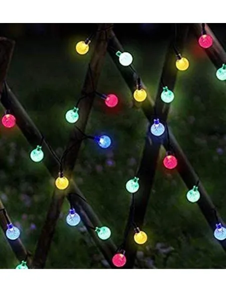 Instalatie solara bila cristal mare, 50 led-uri, Multicolor, 6.5 m, DC2133C