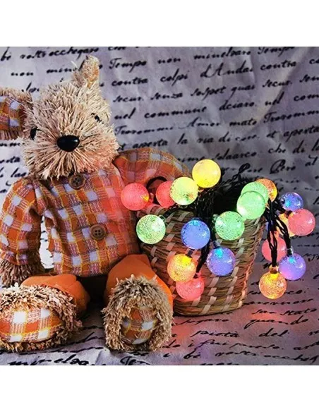 Instalatie solara bila cristal mare, 50 led-uri, Multicolor, 6.5 m, DC2133C