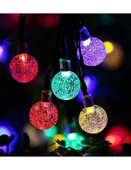 Instalatie solara bila cristal mare, 50 led-uri, Multicolor, 6.5 m, DC2133C