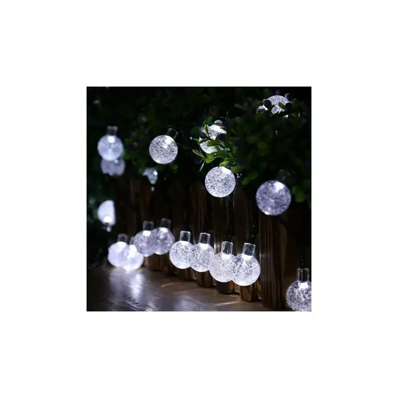 Instalatie solara bila cristal mare, 50 led-uri, alb rece , 6.5 m