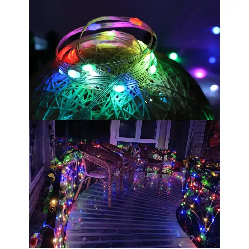 Instalatie Craciun 200 Smart Led, RGB, 20m, APP , telecomanda, USB, jocuri de lumini in functie de ritm muzica