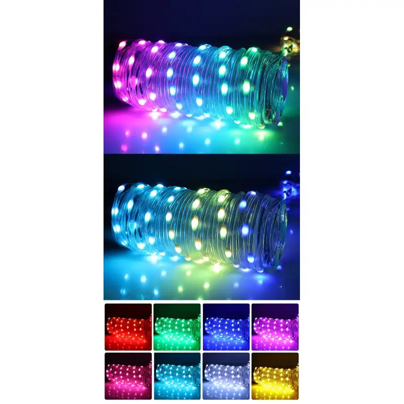 Instalatie Craciun 200 Smart Led, RGB, 20m, APP , telecomanda, USB, jocuri de lumini in functie de ritm muzica