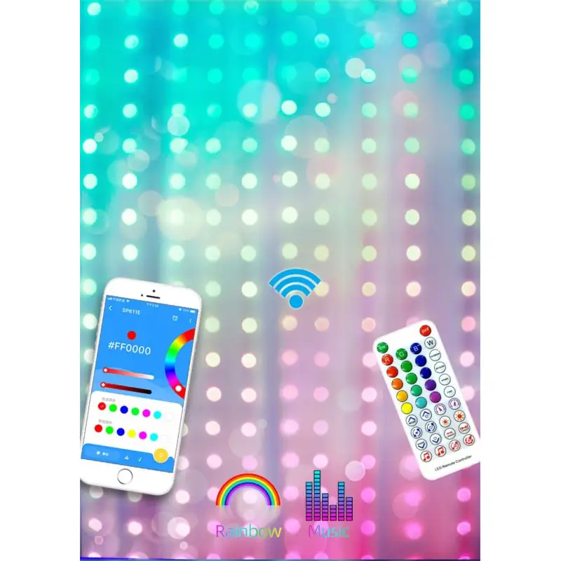Instalatie Craciun 200 Smart Led, RGB, 20m, APP , telecomanda, USB, jocuri de lumini in functie de ritm muzica