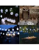 Instalatie 10m, 100 led globlulete cristal ,interconectabila, 220w, alb rece