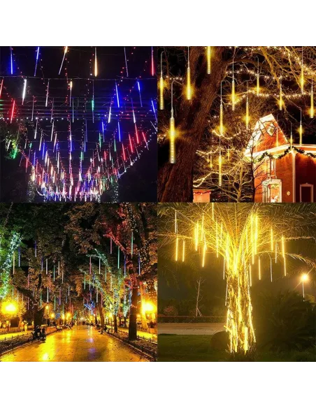 Instalație LED Meteorit 50cm – 8 Tuburi Luminoase, Multicolor, Interior & Exterior