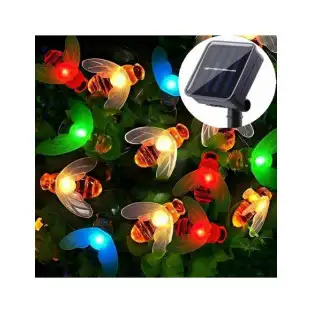 Instalatie solara albinute, 50 led-uri, multicolor, 6.5 m