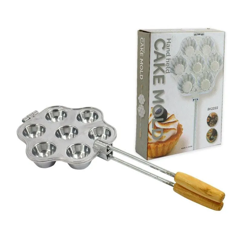 Formă pentru nuci, vafe si prajituri cu mâner la atingere, argintiu