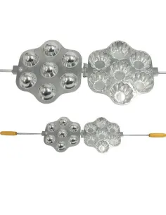 Formă pentru nuci, vafe si prajituri cu mâner la atingere, argintiu 2