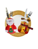 Set 4 huse decorative pentru tacamuri, modele de Craciun