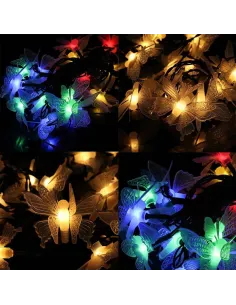 Instalatie solara 50 LED, ghirlanda luminoasa cu fluturi