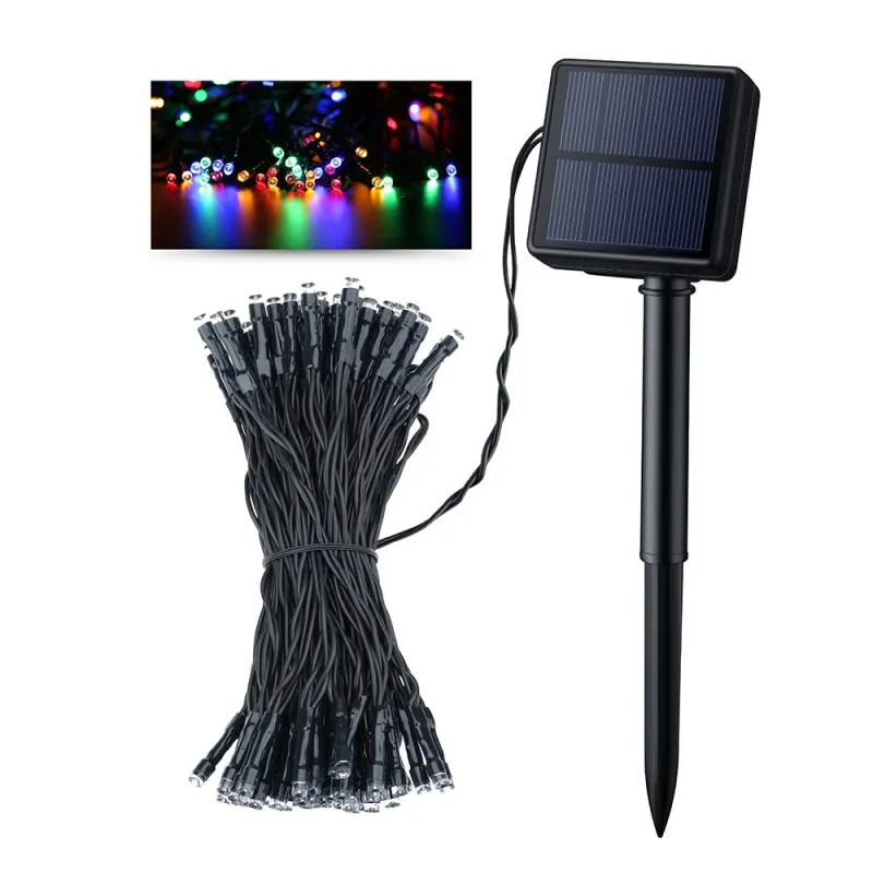 Instalatie 100 LED cu panou solar si controler, lungime 10