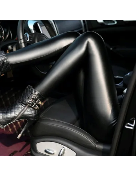 Colanti imitatie de piele negri